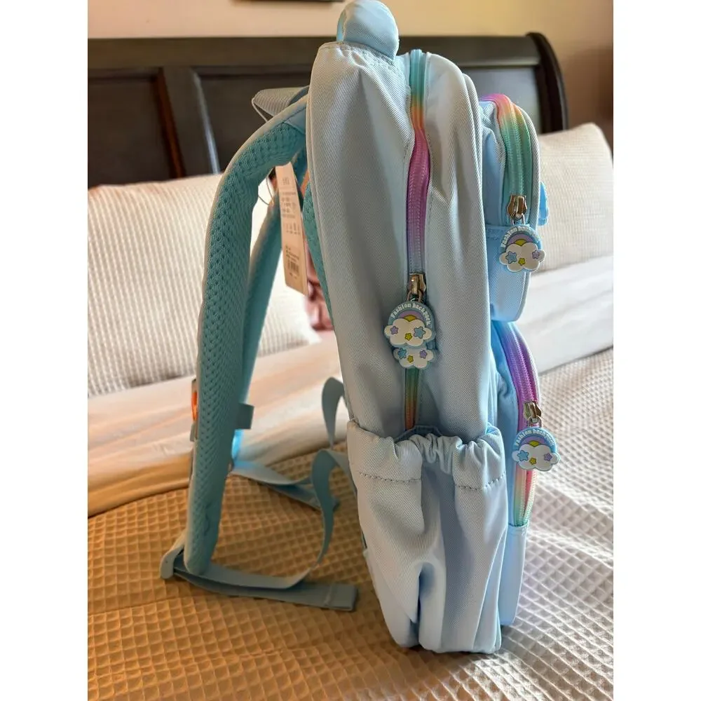 Mom’s Helper Kids Kawaii Bunny School Backpack Blue Fantasy NWT
